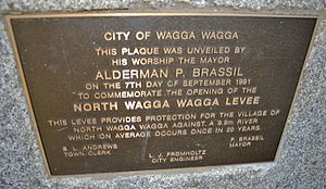 North Wagga Levee plaque