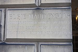 Plaque marking Elsie Inglis' surgery, Walker Street, Edinburgh