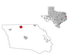 Location within Shelby County (left) and Texas