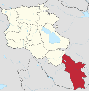 Location of Syunik within Armenia