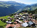 Village of Siat, Switzerland, with view on the Rhine