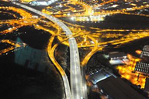 West Midlands Police Helicopter - Night Time Photos - Gravelly Hill Interchange
