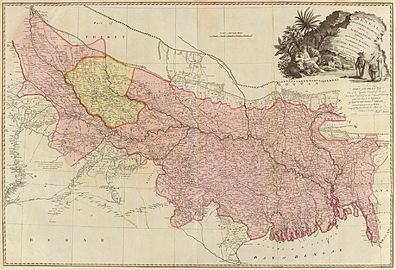 1786 - A map of Bengal, Bahar, Oude & Allahabad - James Rennell - William Faden