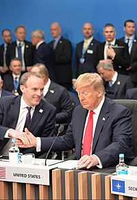 Donald Trump and Dominic Raab at 2019 NATO Summit