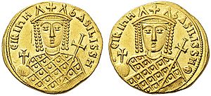 Gold solidus, Byzantine, Irene, 797-802