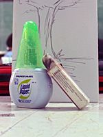 Liquid paper, picture and eraser