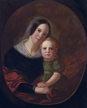 Mrs George Caleb Bingham (Sarah Elizabeth Hutchison) and Son, Newton by George Caleb Bingham