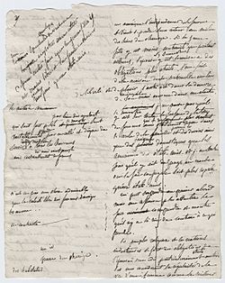 Page from original working manuscript of Democracy in America by Alexis de Tocqueville