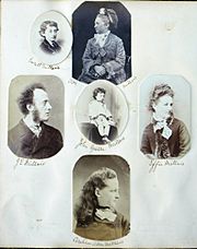 Photo assemblage of J. E. Millais' family, circa 1870