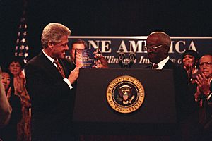 President Bill Clinton with John Hope Franklin