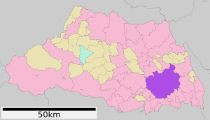 Location of Saitama in Saitama Prefecture