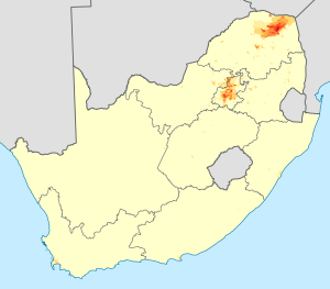 South Africa Venda speakers density map.svg
