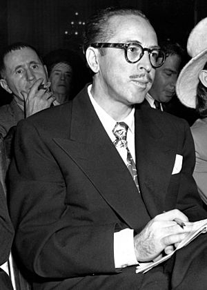 Trumbo at the House Un-American Activities Committee hearings in 1947