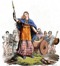 19th century illustration of Boudica and other Britons