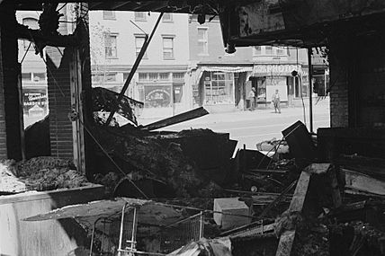 Damage to a store following the riots in Washington, D.C., April 16, 1968