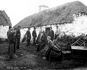 Family evicted by their landlord during the Irish Land War c1879