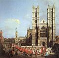 Giovanni Antonio Canal, il Canaletto - London - Westminster Abbey, with a Procession of Knights of the Bath - WGA03950