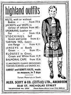 Highland outfits advertisement (1957)
