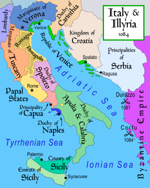 Italy and Illyria 1084 AD