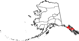 Map of Alaska highlighting Hoonah-Angoon Census Area