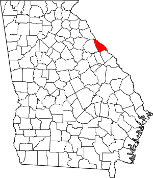 Map of Georgia highlighting Lincoln County