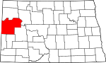 State map highlighting McKenzie County