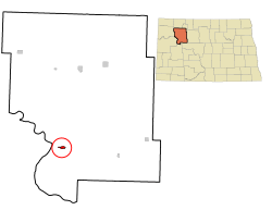 Location of New Town, North Dakota