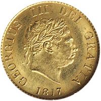 Gold coin showing a man's head facing right