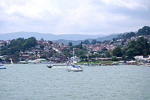 Panorama of the town from the lake