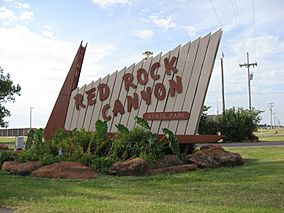A photo of a sign for Red Rock Canyon Park