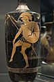 Red figure lekythos, 470 BC, warrior, AM Syracuse, 121431