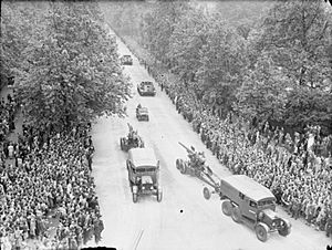 Royal Artillery at London Victory Parade June 1946 IWM H 42778