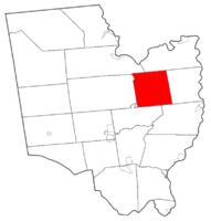 Map highlighting Wilton's location within Saratoga County.