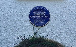 Blue plaque for Iorwerth Cyfeiliog Peate at 29 Lon-y-dail, Rhiwbina Garden Village, July 2020