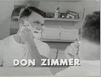 Don Zimmer shaving