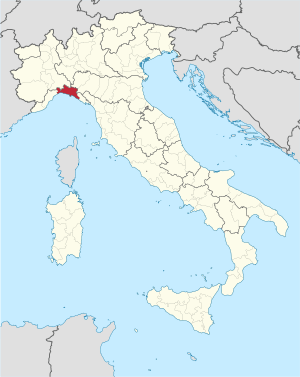 Location of the Metropolitan City of Genoa