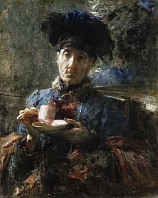 Old Woman Drinking Tea