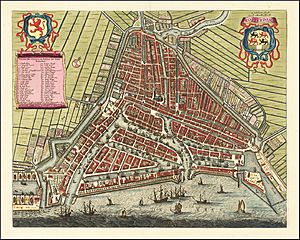 Rotterdam Map by Frederick De Wit c1690
