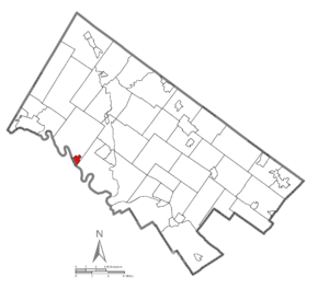 Location of Royersford in Montgomery County, Pennsylvania.