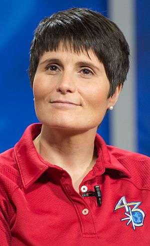Samantha Cristoforetti at the Expedition 42 and 43 crew news conference (cropped).jpg