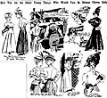 Sketches of women at audition for the chorus at Delmar Garden theater in St. Louis, 1906