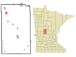Location of Bertha, Minnesota
