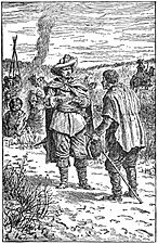 09 Malcolm receives Lady Hilda's appeal for help-Illust by Johan Schonberg for Lion of the North by G A Henty