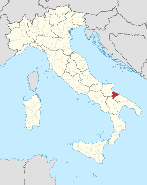 Map with Barletta-Andria-Trani in Italy