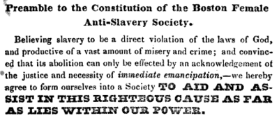 Boston Female AntiSlavery Society ca1836