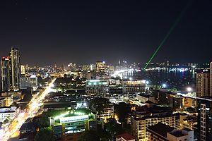 Central Pattaya, Thailand at night in 2017
