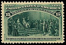 Columbus announcing 1893 U.S. stamp.1