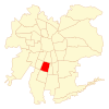 Map of the La Cisterna commune within Greater Santiago