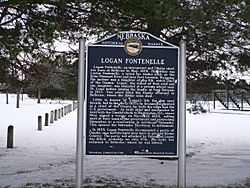 Historical marker in Petersburg commemorating Logan Fontenelle