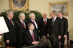 President George W. Bush Discusses Harriet Miers Nomination with Former Texas Supreme Court Justices